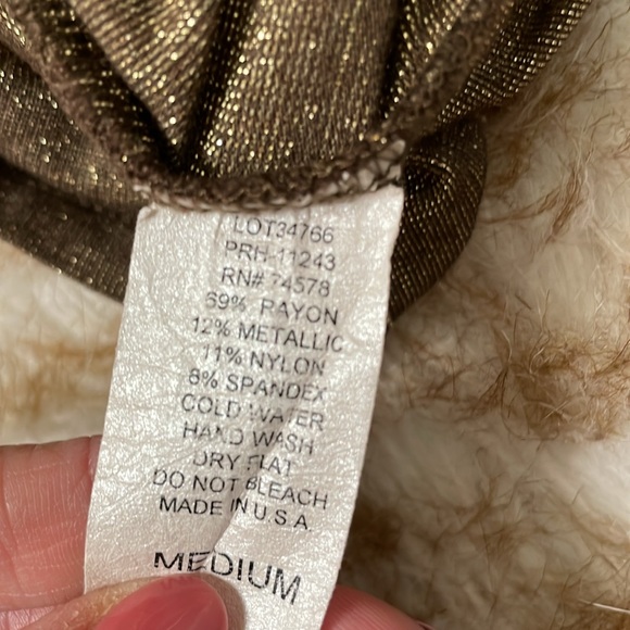 Cache’ gold metallic ruched surplice top - Picture 6 of 6